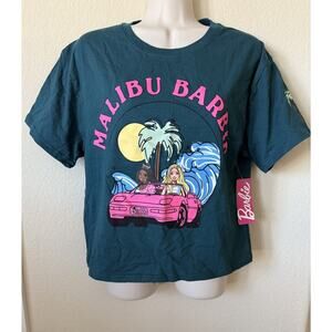 Barbie Teal Malibu Barbie Christie Corvette Short Sleeve Crop T Shirt Size M